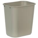 Rubbermaid Beige Plastic Rectangular Waste Basket in Beige 