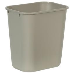 7 gal Plastic Rectangular Waste Basket in Beige