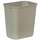 7 gal Plastic Rectangular Waste Basket in Beige 