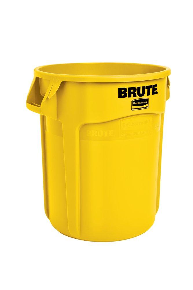 Rubbermaid Yellow 22-22/25 in. 20 gal Resin Vented Trash Container 
