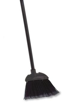 35 in. Polypropylene Bristles Lobby Broom with Wood Handle in Black