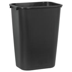10-1/4 gal Waste Basket Large Rectangular Trash Can in Black