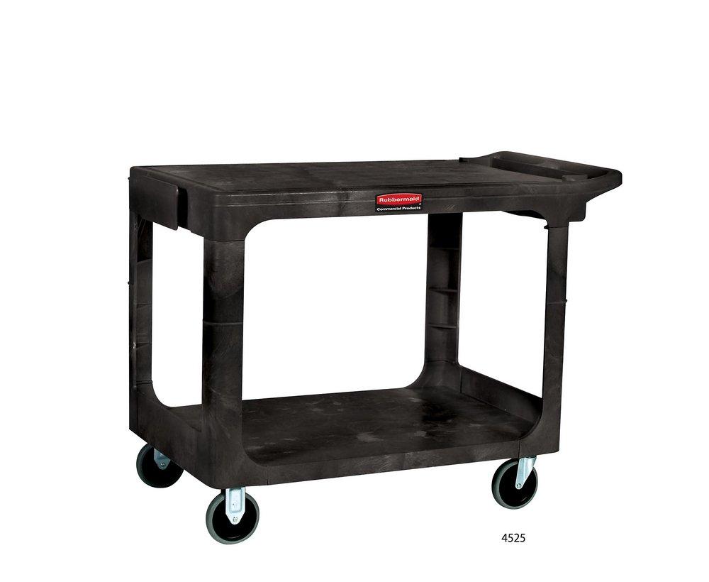 Rubbermaid Black Flat Shelf Utility Cart 