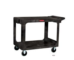 Flat Shelf Utility Cart in Black