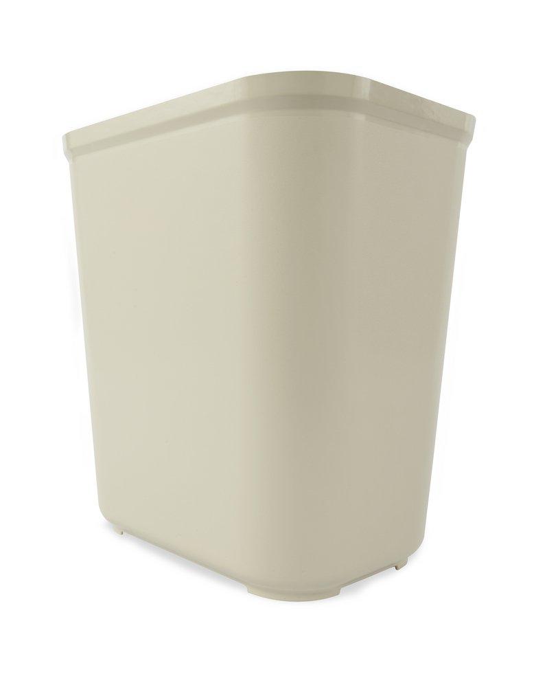 Rubbermaid Beige 11-1/4 x 20-13/100 x 15 in. Plastic Fire Resistant Waste Basket in Beige 
