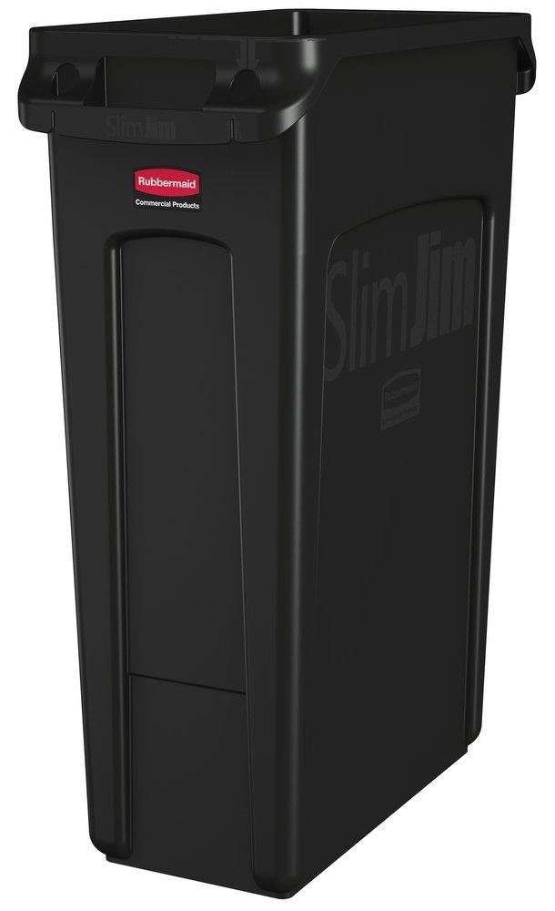 Rubbermaid Black 23 gal Container with Vent Channel 