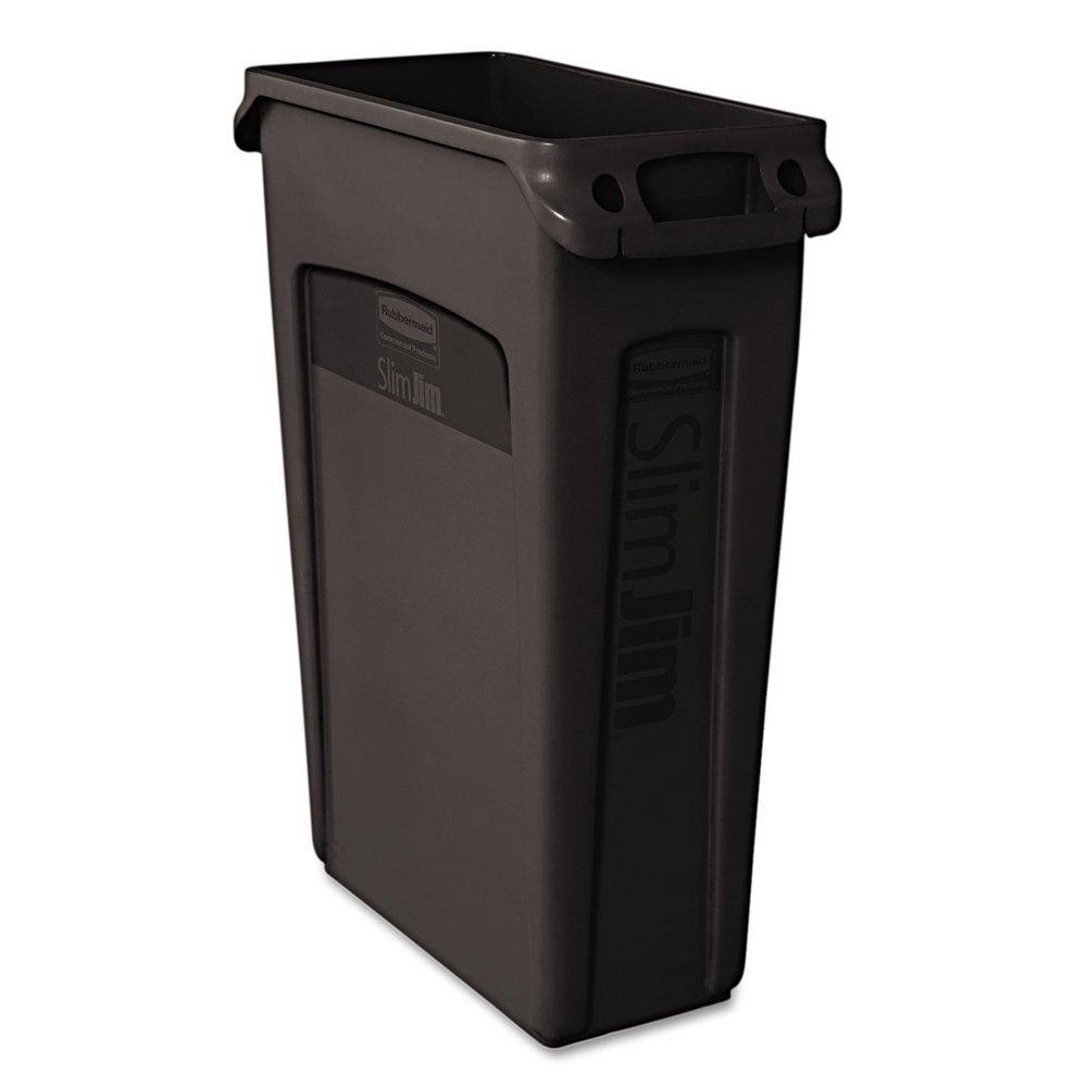 Rubbermaid Black 23 gal Container with Vent Channel 