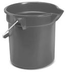 10 qt Round HDPE Bucket in Grey