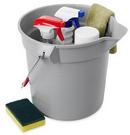 Rubbermaid Grey 10 qt Round HDPE Bucket 