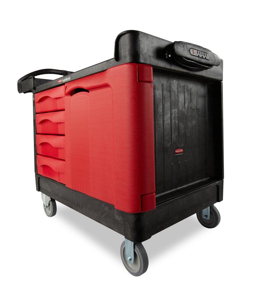 Rubbermaid Red Cartridge with 4-Drawer and Small Cabinet in Black 