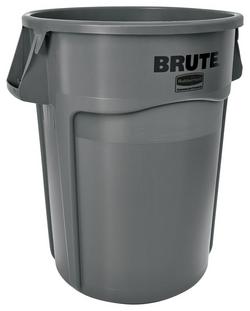24 in. 44 Gallon Polyethylene Trash Can in Grey