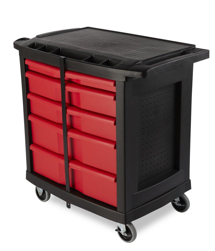 Rubbermaid Black 33-1/2 x 32-63/100 in. Plastic Mobile Work Center 