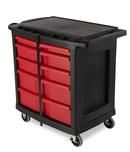 Rubbermaid Black 33-1/2 x 32-63/100 in. Plastic Mobile Work Center 