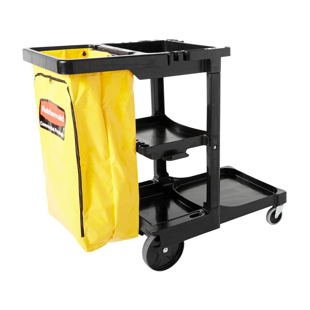 Rubbermaid Black Cleaning Cart Trolley 