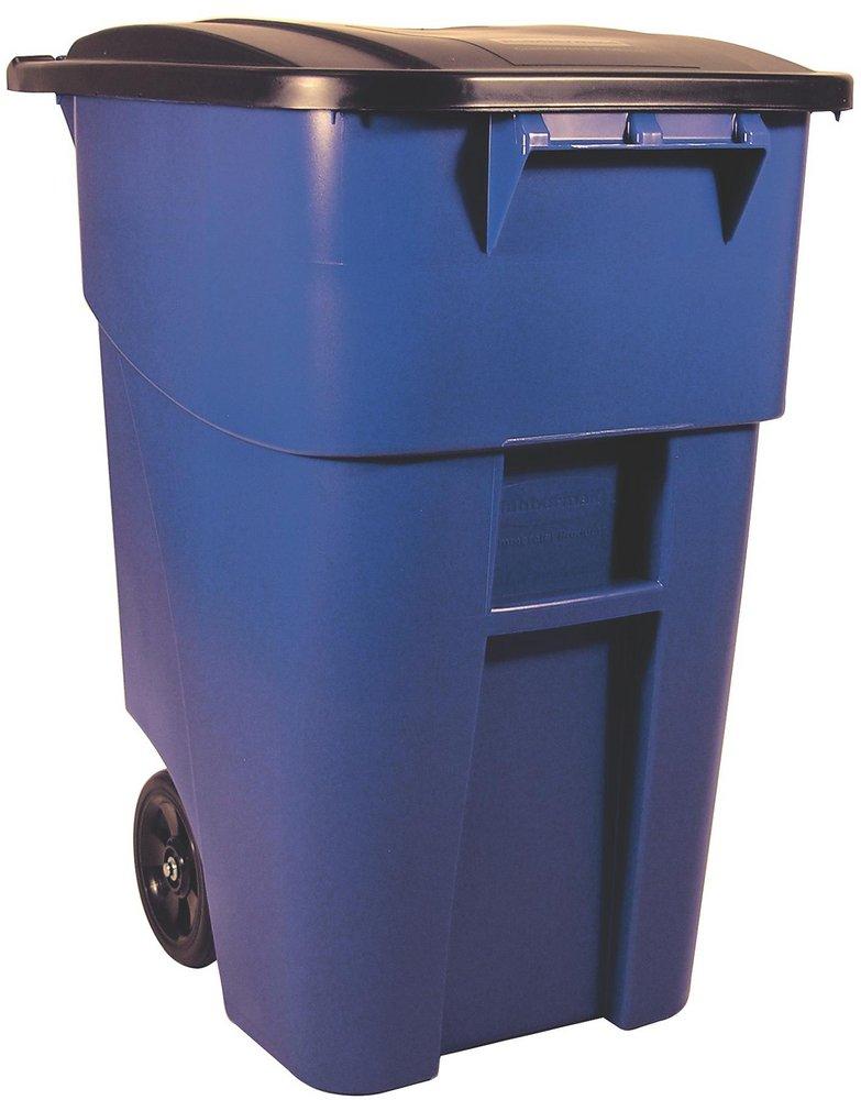 Rubbermaid Blue 50 gal Rollout Container with Lid 