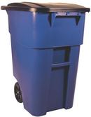 Rubbermaid Blue 50 gal Rollout Container with Lid 