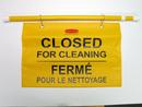 Rubbermaid Yellow Closed for Cleaning Hanging Safety Sign 