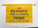 Rubbermaid Yellow Closed for Cleaning Hanging Safety Sign 