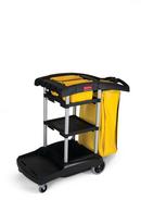 High Capacity Cleaning Janitorial Maid Cart in Black