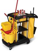 Rubbermaid Black High Capacity Cleaning Janitorial Maid Cart 