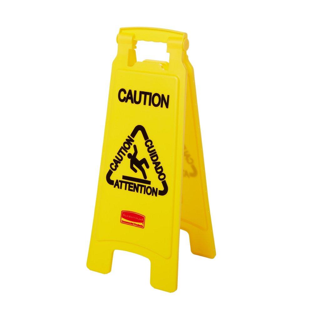 Rubbermaid Yellow Sided Floor Caution Sign in Yellow 