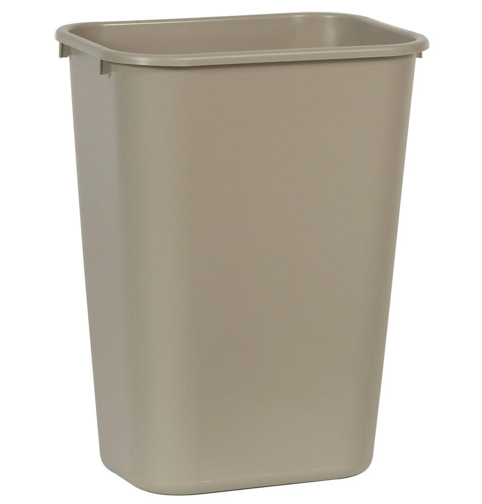 Rubbermaid Beige 10-1/4 gal Waste Basket Large Rectangular Trash Can 