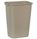 Rubbermaid Beige 10-1/4 gal Waste Basket Large Rectangular Trash Can 