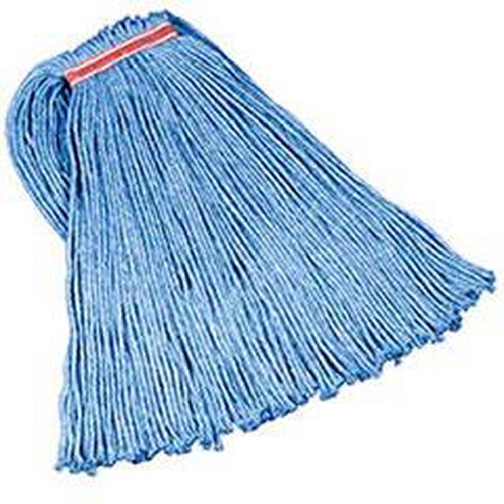 Rubbermaid Blue 1 in. Cotton and Synthetic Yarn Blend, Rayon and Plastic Cut End Blend Mop 