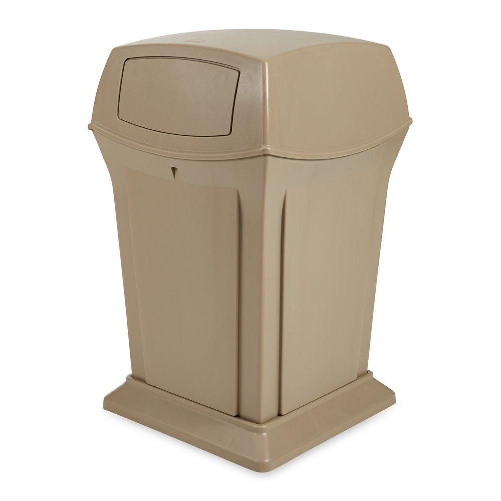 Rubbermaid Beige 45 gal Dome Top Container with 2-Door 