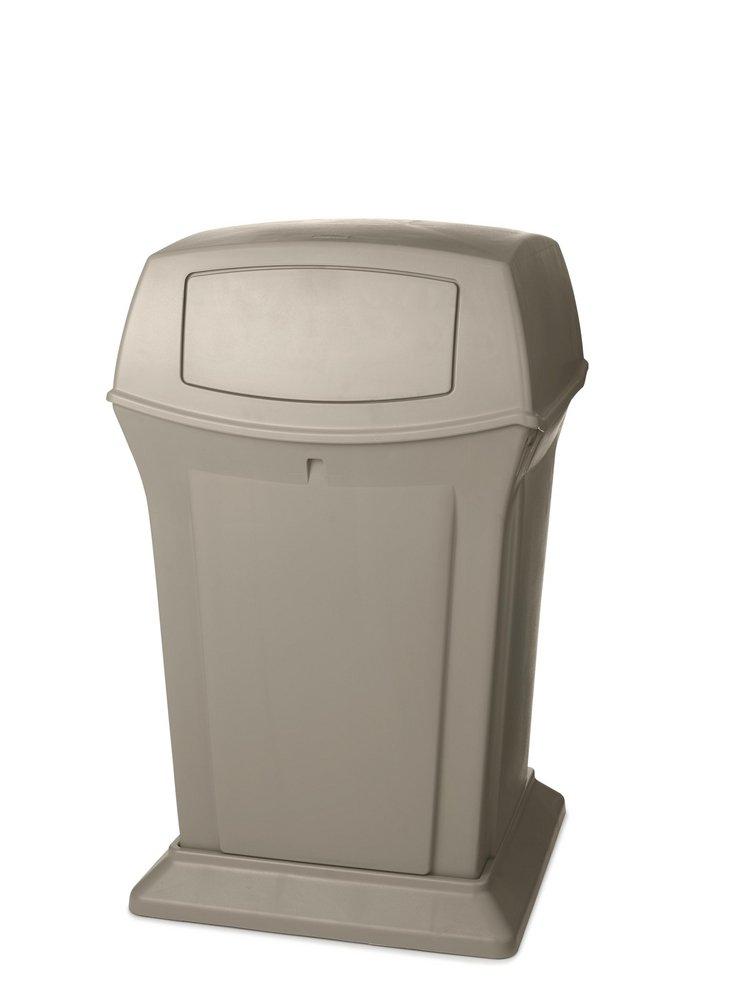 Rubbermaid Beige 45 gal Dome Top Container with 2-Door 
