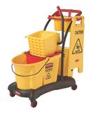 Mopping Trolley Side Press Bucket in Yellow