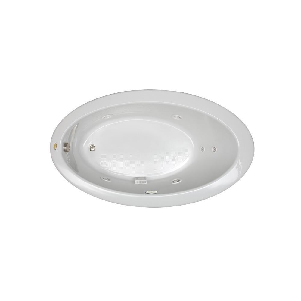 JACUZZI&reg; White 66-1/4 x 38-1/4 in. Whirlpool Drop-In Bathtub with End Drain 