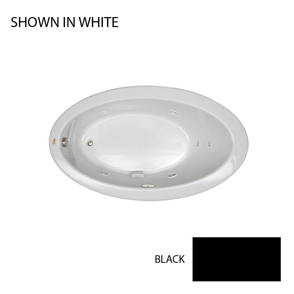 JACUZZI&reg; Black 66-1/4 x 38-1/4 in. Whirlpool Drop-In Bathtub with End Drain 