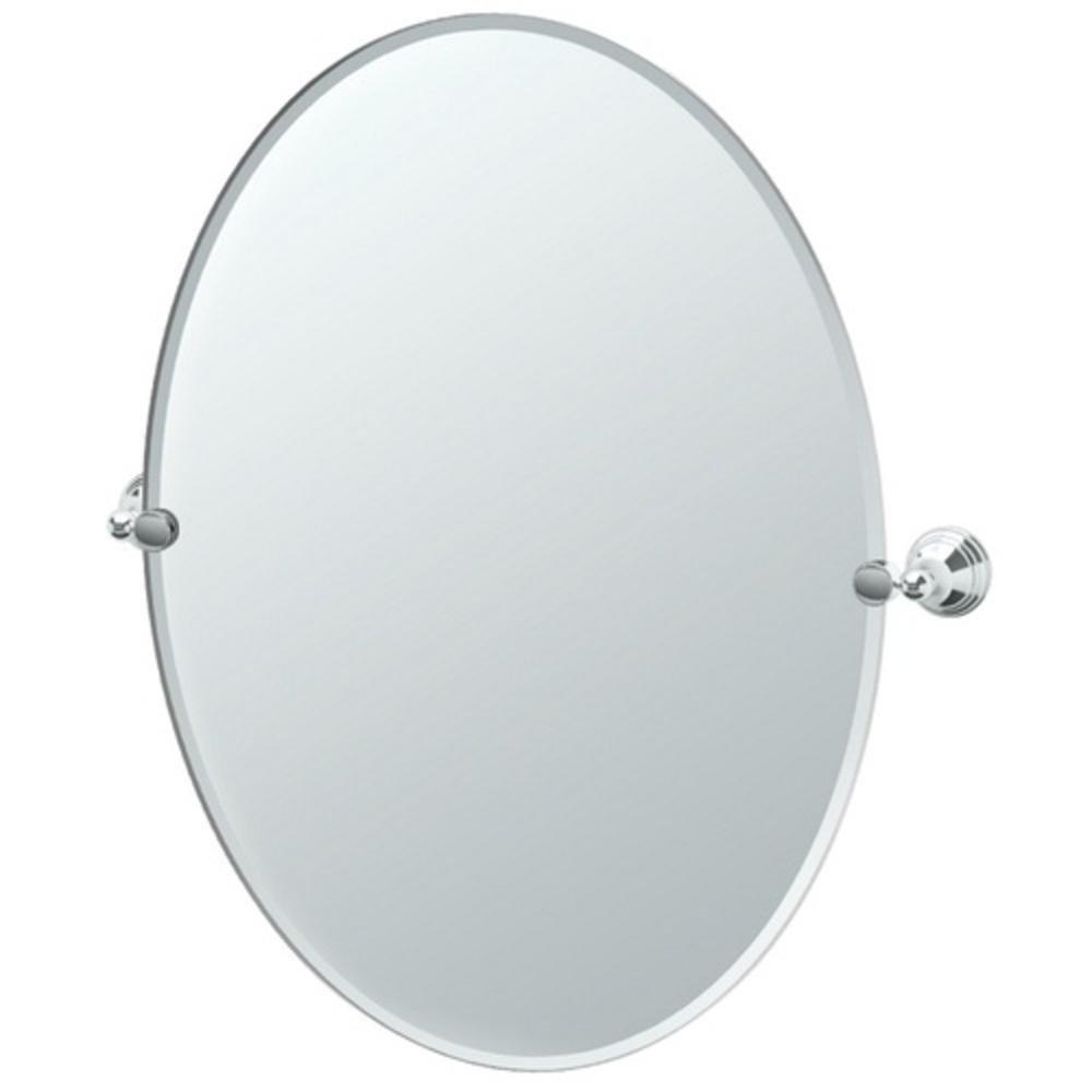 Gatco Polished Chrome 28-1/2 in. Large Framed Oval Mirror 