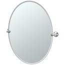 28 in. Large Framed Oval Mirror in Polished Chrome
