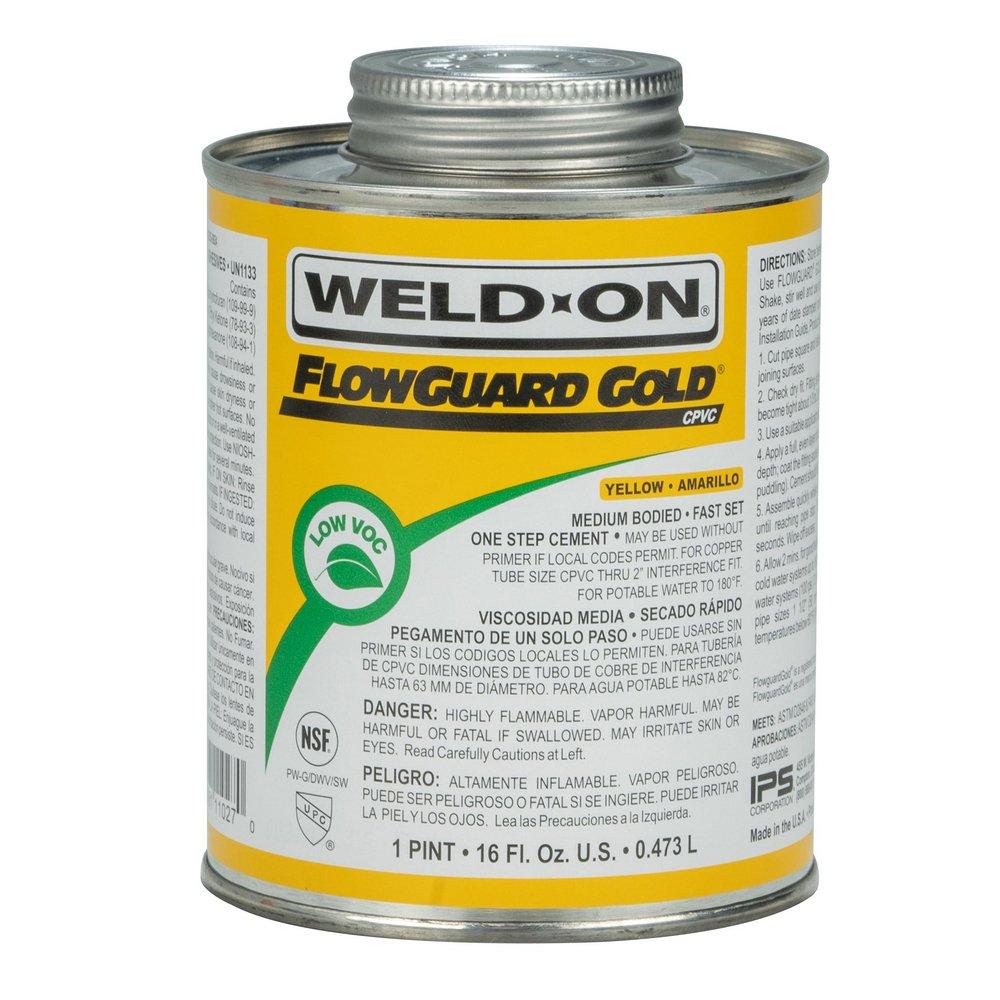 Weld-On&reg; Fast Set Plastic Yellow Pipe Cement 