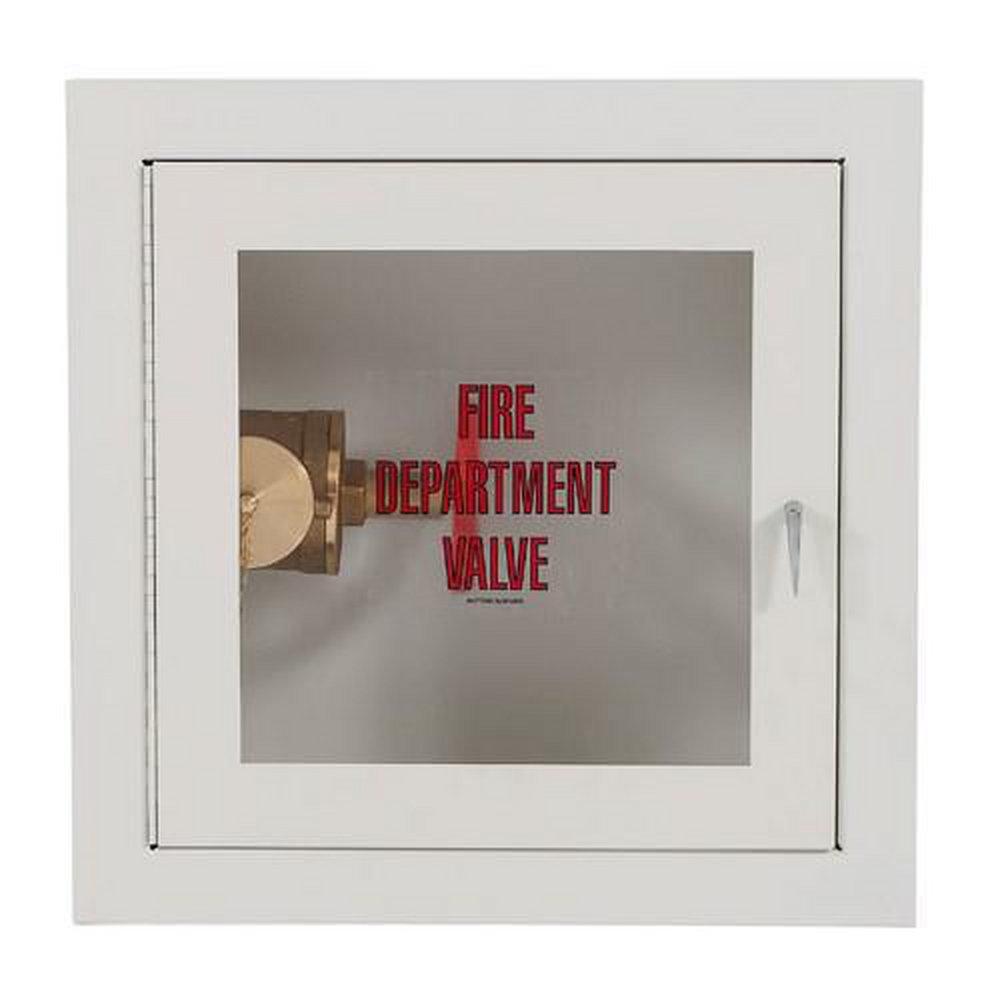 Potter Roemer White 18 in. Stainless Steel Full Glass Valve Cabinet 