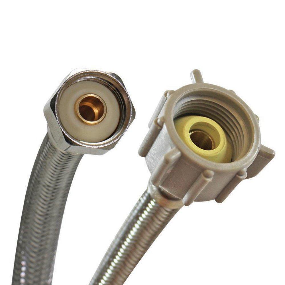 Fluidmaster Stainless Steel 3/8 in x 1/2 in. Braided Stainless Toilet Flexible Water Connector 