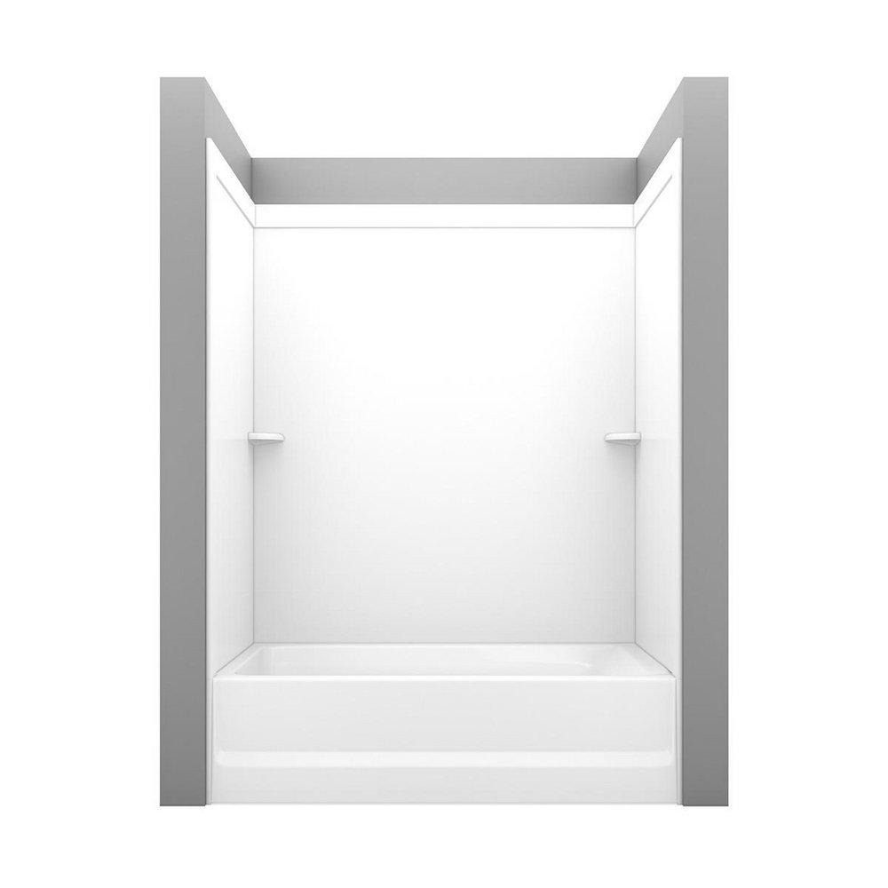 Swan Corporation White 60 x 60 in. 3-Panel Composite and Engineered Stone Wall Shower Wall Kit 