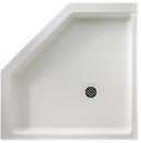 38 x 38 in. Solid Surface and Composite Neo-Angle Shower Base with Rear Center Drain in White