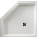 Swan Corporation White 38 x 38 in. Solid Surface and Composite Neo-Angle Shower Base with Rear Center Drain 