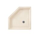 Swan Corporation Bisque 38 x 38 in. Solid Surface and Composite Neo-Angle Shower Base with Rear Center Drain 