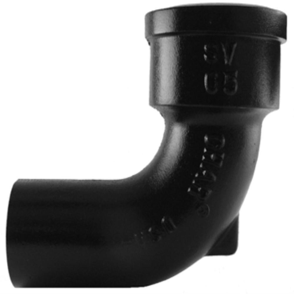 Black Hub x Spigot Service Cast Iron 1/4 Bend 