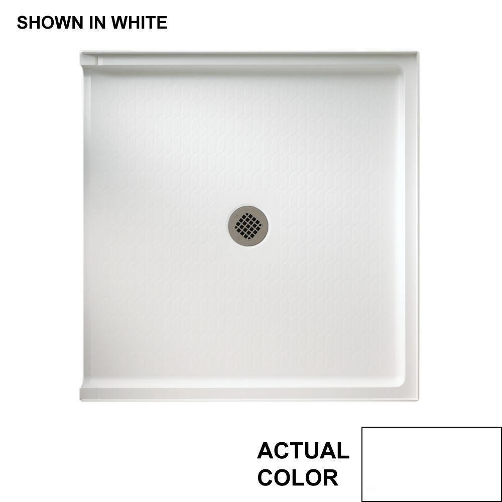 Swan Corporation White 38 x 37 in. Veritek Rectangle Shower Base with Center Drain 