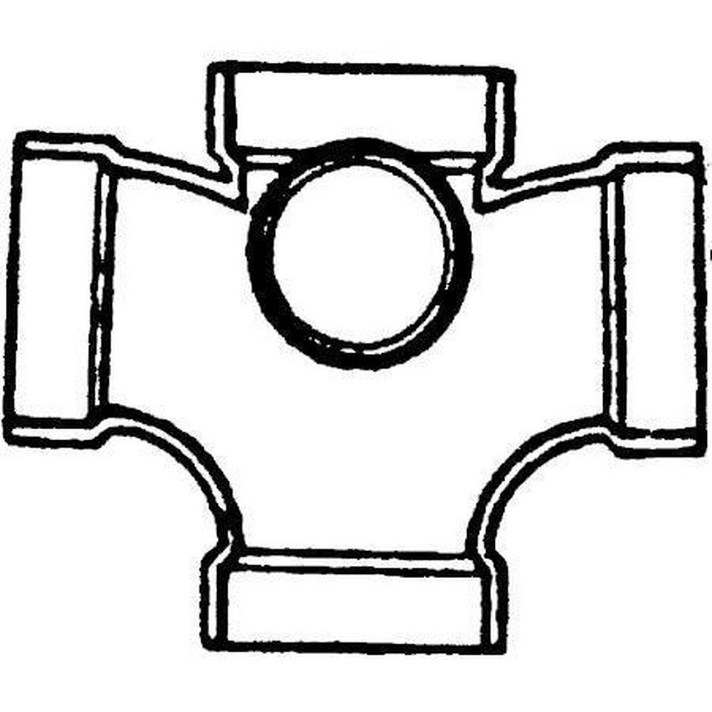 Hub Straight, DWV and Sanitary ABS Cross with 2 in. Side Inlet 