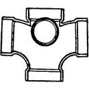 3 in. Hub Straight, DWV and Sanitary ABS Cross with 2 in. Side Inlet