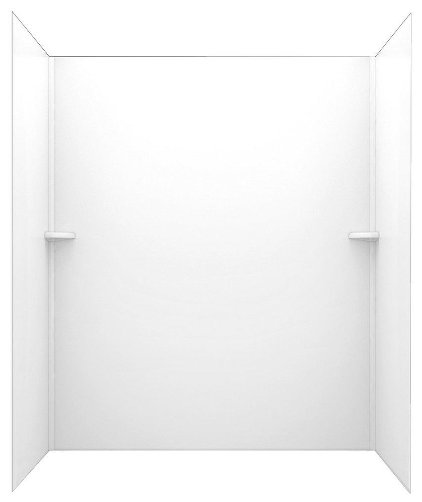 Swan Corporation White 72 x 36 in. Swanstone Solid Surface Shower Wall Kit in White 