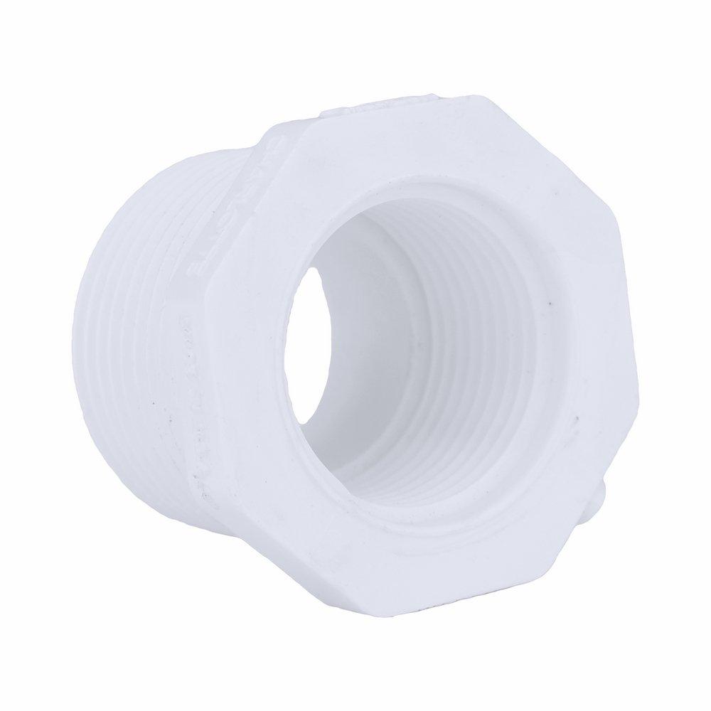 White PVC Schedule 40 Male x Female Threaded Bushing 