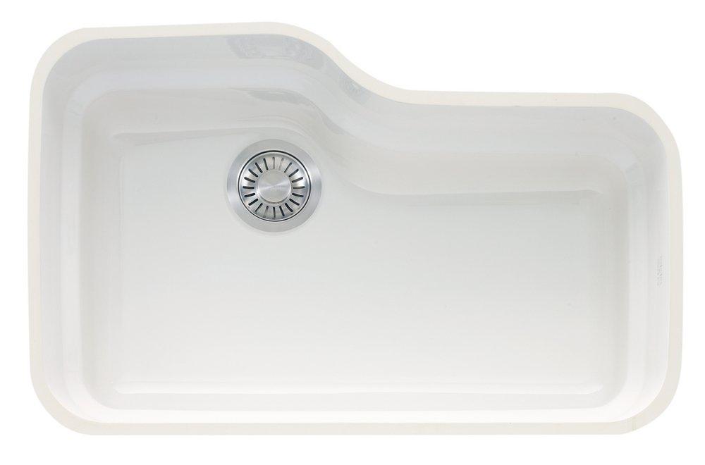 Franke White 29-7/8 x 19-1/2 in. No Hole Fireclay Single Bowl Undermount Kitchen Sink 