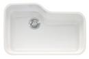29-7/8 x 19-1/2 in. No Hole Fireclay Single Bowl Undermount Kitchen Sink in White